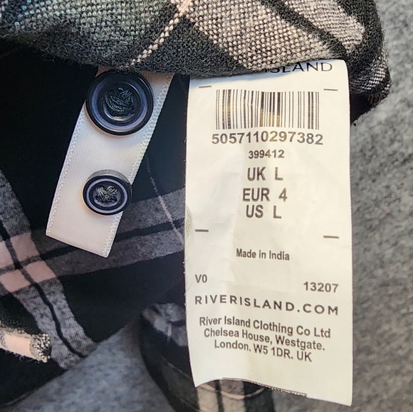 River Island Longsleeve Plaid Flannel Size Large - Picture 5 of 9
